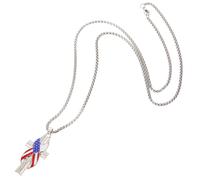 amerikanische flagge halskette mit patriotischem anhänger