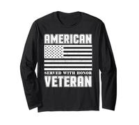 Amerikanische Flagge serviert mit Honor Veteran Patriotic Langarmshirt