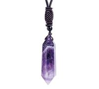 Amethyst-Kristall-Halskette - natürlicher Heilstein, lila Kristall