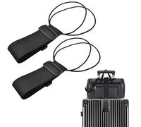 Amexo 2 Stück Gepäckgurte für Taschen, Elastischer Befestigungsgurt für Gepäck Verstellbare Gepäckgurte für Koffer zum Befestigen von Taschen, Tragbares Reisekoffer-Zubehör (Schwarz)