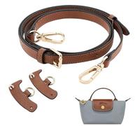 Amexo Schultergurt für Longchamp Tasche Damen, No-Punch Verstellbare Schultergurt für Taschen Schulterriemen Leder mit 2 Stück Schultergurtadapter für Crossbody Bag Handtaschengurt
