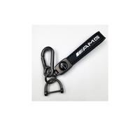 (AMG-Beschläge in Gun-Color) Auto- und Fahrrad-Schlüsselanhänger aus Leder mit Metallfinish | Robuster