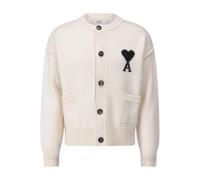 AMI Paris - Strickjacke mit Logo - Größe L - creme