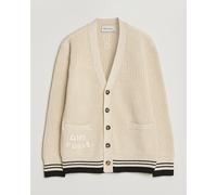 AMI Wool/Cotton Ribbed Cardigan Creme Beige XL