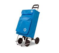 Amig - Einkaufstrolley mit 4 Rädern | Außentasche für Tiefkühlkost | Maximale Belastung 15 kg |Kapazität von 48 Litern | 22x40x106 cm | Farbe: Blau