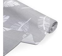 Amilian Baumwollstoff Meterware, Stoffe, Stoffreste, Stoffpaket: ca. 160 cm x 100 cm, zum Nähen, für Patchwork 100% Baumwolle DIY Baumwollstoff, Baumwolltuch, Nähstoffe, Feder Grau