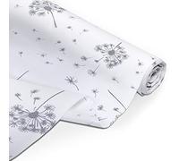 Amilian Baumwollstoff Meterware, Stoffe, Stoffreste, Stoffpaket: ca. 160 cm x 100 cm, zum Nähen, für Patchwork 100% Baumwolle DIY Baumwollstoff, Baumwolltuch, Nähstoffe, Pusteblume Weiß