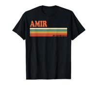 AMIR Retro Personalisierte Vornamen Vintage Streifen Preisgünstiges Grafik-T-Shirt