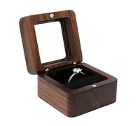 AMISENK Ringbox Aus Holz Einzel/Doppelschlitz Innenhalter Schmucktruhe Organizer Ohrringe Münzen Präsentationsboxen Für Frauen Teenager Mädchen