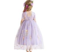 Amissz BlumenmäDchenkleider Spitze Hinten Kleid Und Blumenstickerei Geburtstag Tutu-TüLl-Kleider Festliches Kleid MäDchen Abendkleid Cocktailkleid Festzug Ballkleid 2-8 Jahr