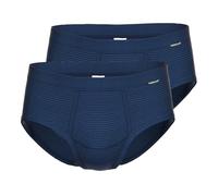 Ammann 2er Pack Herren Slip - Brief mit Eingriff - Unterhosen aus Baumwolle und Polyester - Doppelpack - Farbe Dunkelblau - Größe 10