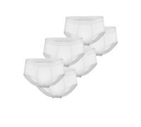 Ammann Herren Slip Feinripp mit Eingriff, Weichbund, Baumwolle, 2er Pack Weiß L