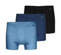 Ammann 3er Pack Herren Unterhose Unterwäsche Boxershort Jeans Classic Short, Farbe:Mehrfarbig, Größe:7, Artikel:-22/125/183 dunkelblau/hellblau/anthrazit