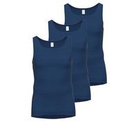 Unterhemd AMMANN "3er Pack Unterhemd Day Classic / Jeans Feinripp", Herren, Gr. 8, N-Gr, blau (dunkelblau), Obermaterial: 75% Baumwolle CO. 25% Polyester PES., Unterhemden Unterhemd (37188042-8) dunke