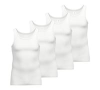 AMMANN Herren Unterhemden, 2er Pack - Doppelpack, Doppelripp, Verlängerter Rücken, Baumwolle Weiß L
