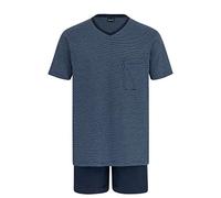 AMMANN Schlafanzug kurz, V-Ausschnitt, Brusttasche, dunkelblau - 48