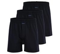 Ammann Boxer Shorts mit Eingriff, 2 Stück, schwarz, Navy, weiß, grau Melange (8, Navy)