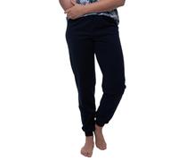 Ammann Damen-Hose Pia Bio Single-Jersey lang mit Bündchen dunkelblau Größe 42
