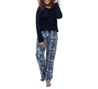 Ammann Damen Schlafanzug Night & Home - Baumwolle-Modal-Mischung, Hautfreundlich & Atmungsaktiv, Langarm-Shirt und Lange Hose, Komfort & Stil für entspannte Stunden zu Hause.