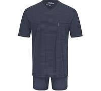 Schlafanzug AMMANN "Schlafanzug kurz Men / Nightwear", Herren, Gr. 52, grau (total eclipse), Obermaterial: 100% Baumwolle CO., Homewear-Sets Schlafanzug (82103149-52) total eclipse