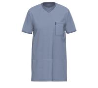 Ammann Nachthemd Extra leicht Bio Herren 1/2-Arm V-Ausschnitt Blau Größe S