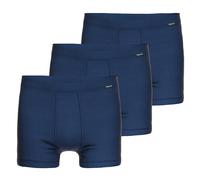 AMMANN Herren Boxershorts 3er Pack - Boxer Briefs Jeans, Weichbund, Eingriff, Feinripp, Baumwollmischung Dunkelblau L