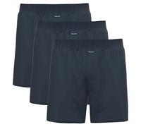 AMMANN Herren Boxershorts 3er Pack - Jersey Boxershorts Basic Cotton, lockerer Schnitt, Baumwolle Dunkelblau L