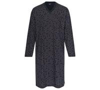 Ammann Herren Nachthemd langarm V-Ausschnitt aus Bio-Baumwolle Blau 56