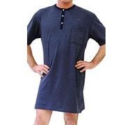 Ammann Herren Nachthemd 1/2 Arm Nightwear (Größe: 48 / Farbe: blau gestreift)
