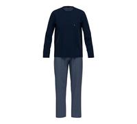 Ammann Herren Pyjama Set Long Homewear Set GOTS Schlafanzug lang, Farbe:Dunkelblau, Artikel:-259 total Eclipse, Größe:50