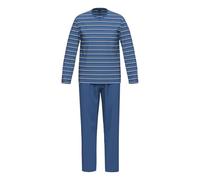 Ammann Herren Pyjama Set Long Homewear Set Schlafanzug lang, Farbe:Blau, Artikel:-667 Dutch Blue, Größe:54