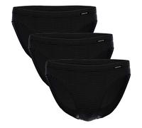 AMMANN Herren Slip 3er Pack - Jazz Pants Jeans, Feinripp, Softbund, Ton-in-Ton Streifen, Baumwollmischung Anthrazit M