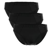 AMMANN Herren Slip 3er Pack - Mini Slip Cotton & More, Ton-in-Ton Streifen, Baumwollmischung Schwarz L