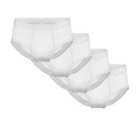 AMMANN Herren Slip, 4er Pack - Feinripp, Eingriff, Weichbund, Baumwolle L Weiß