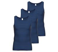 AMMANN Herren Unterhemd 3er Pack - Jeans, Verlängerter Rücken, Baumwollmischung 4XL Blau