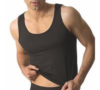 Ammann - Herren Unterhemd/Sport-Jacke - Cotton & More - Modal-Baumwoll-Elastan Mischung - Schwarz Dunkel-Blau Weiß - Größe 5 bis 8 (5, Schwarz)