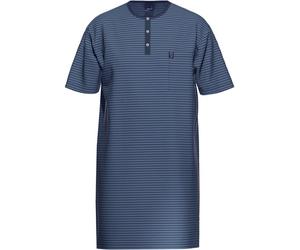 AMMANN Nachthemd 1/2 Arm, Knopfleiste, Brusttasche, blau - 56