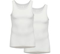 AMMANN Herren Unterhemden, 2er Pack - Doppelpack, Doppelripp, Verlängerter Rücken, Baumwolle Weiß 2XL