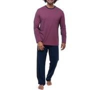 Ammann - Organic Cotton - Herren - Schlafanzug lang - Baumwolle | Sportliches Design mit V-Ausschnitt für einen modernen Look Bindeband am Hosenbund für besten Sitz und Komfort