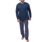 Ammann - Organic Cotton - Herren - Schlafanzug lang - Baumwolle | Sportliches Design mit V-Ausschnitt für einen modernen Look Bindeband am Hosenbund für besten Sitz und Komfort