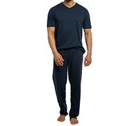 AMMANN - Organic Cotton - Schlafanzug T-Shirt mit Hose lang (M Dunkelblau)