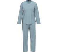 AMMANN Organic Pure Schlafanzug lang V Hals ashley blue - 56