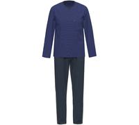 AMMANN Organic Qatar Schlafanzug lang V Hals dunkelblau - 54