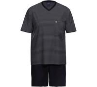 AMMANN Schlafanzug kurz, V-Ausschnitt, Brusttasche, anthrazit - 56