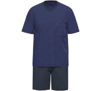Schlafanzug AMMANN "Schlafanzug kurz Men / Nightwear", Herren, Gr. 58, blau (dunkelblau), Obermaterial: 100% Baumwolle CO., Homewear-Sets Schlafanzug (32121843-58) dunkelblau