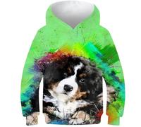 AMNOOL Hunde-Kapuzenpullover für Kinder 3D-Gedruckter Pullover Neuheit langärmeliges Pullover-Sweatshirt langärmlige Kleidung für Jungen und Mädchen 10-12 Jahre