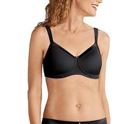 Amoena Damen Lara Satin Pocketed Seamless Wire Free Tshirt Bra BH, schwarz, 90B