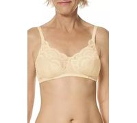 Amoena Karolina Schalen-BH | Größe: 100A | Farbe: Weiß/Sand | Feines Material | Streifenoptik | Gemoldete, gepolsterte Cups kaschieren Unebenheiten und HautirritationenAus atmungsaktiven Material