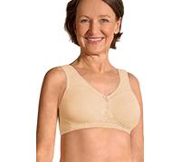 amoena Leslie Soft BH | Größe: 90B | Farbe: Sand | Strukturiertes Material | Speziell für größere Größen | Beidseitig unsichtbar eingearbeitete Taschen | Weich gepolsterte Träger