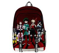 AMOMA Unisex Anime My Hero Academia Cosplay Deku Bakugou Leicht Mehrzweck Canvas Daypacks Freizeit Rucksack(One Size,WineRedGroup)